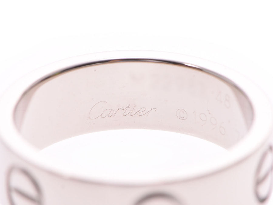 Original Cartier Love 18K White Gold Band Ring Size 48