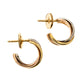 Original Cartier Trinity de Cartier Three Tone 18k Gold Huggie Earrings