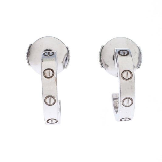 Original Cartier Love 18k White Gold Huggie Earrings