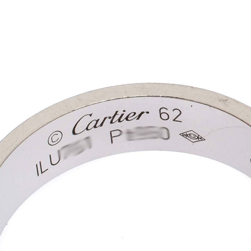 Original Cartier Love Platinum Band Ring Size 62