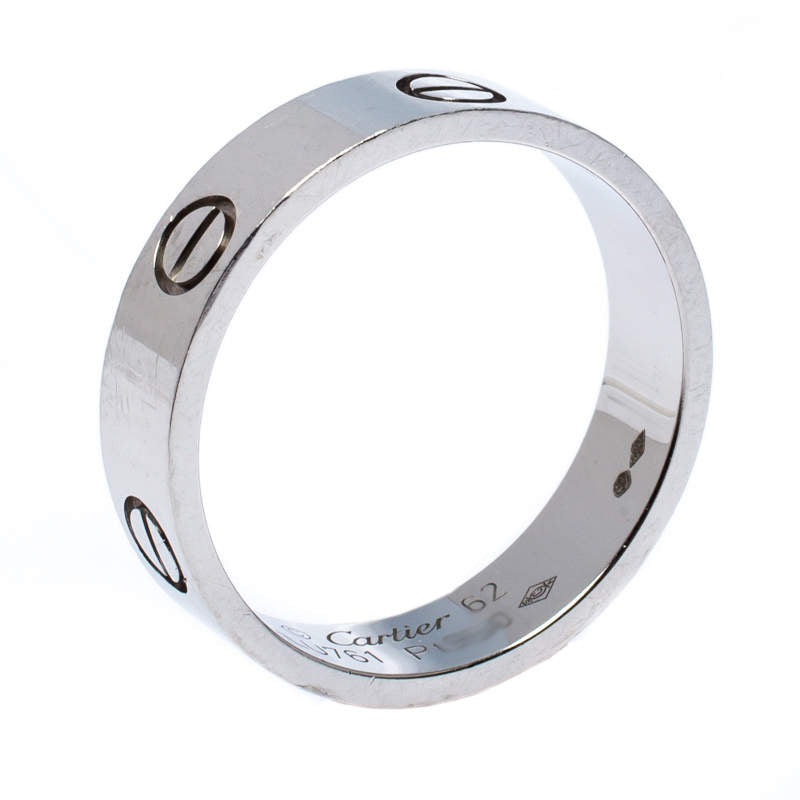 Original Cartier Love Platinum Band Ring Size 62