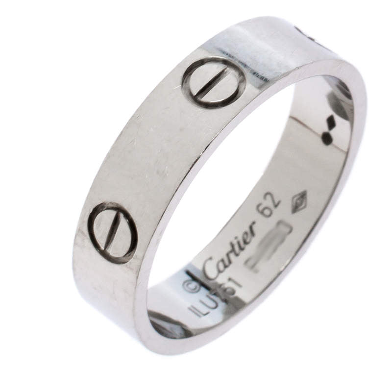 Original Cartier Love Platinum Band Ring Size 62