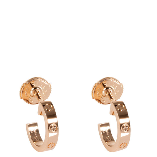 Original Cartier 18K Rose Gold Love Huggie Earrings