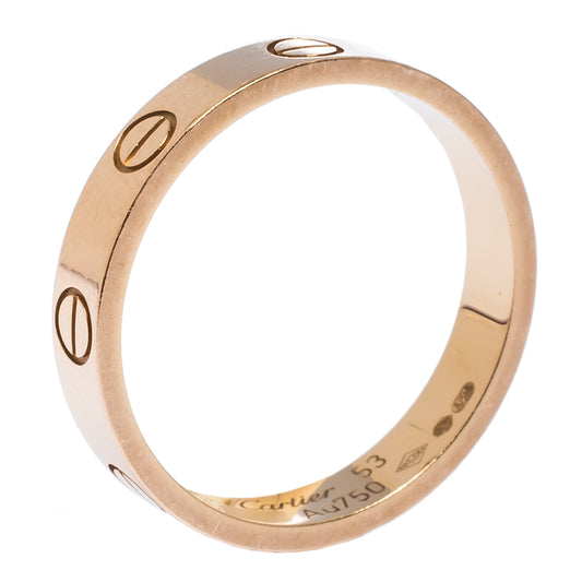 Original Cartier Love 18K Rose Gold Wedding Band Ring Size 53