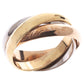 Original Cartier Trinity 18K Three Tone Gold Band Ring Size 52