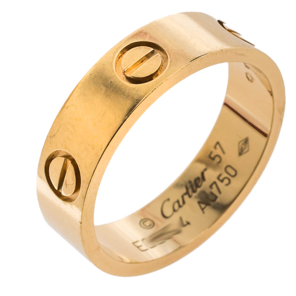 Original Cartier Love 18K Yellow Gold Ring Size 57