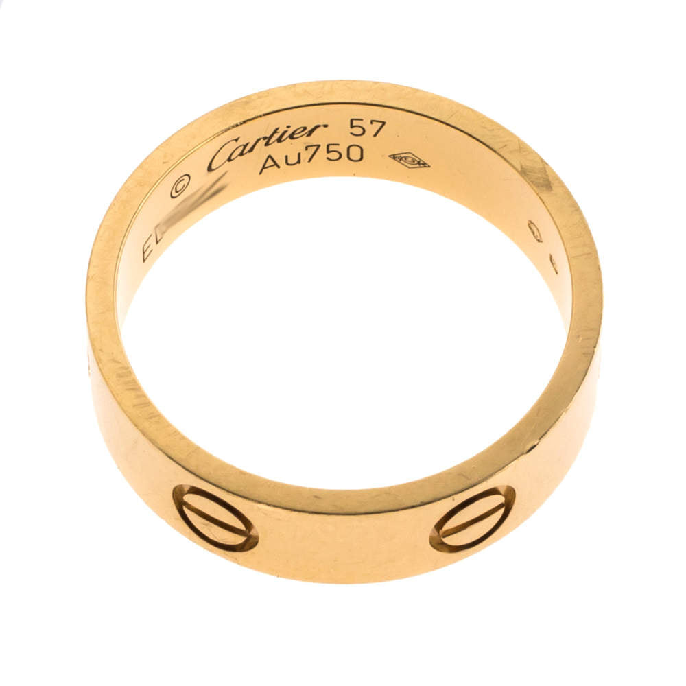 Original Cartier Love 18K Yellow Gold Ring Size 57