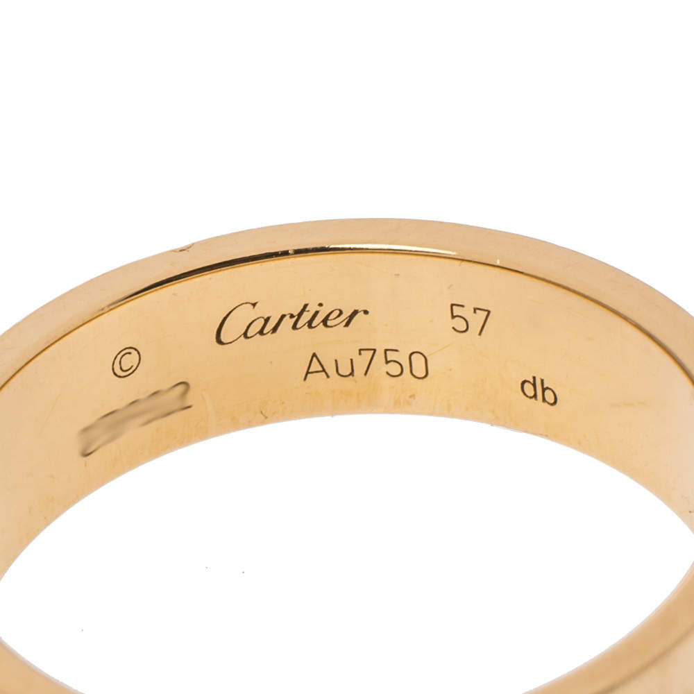 Original Cartier Love 18K Yellow Gold Band Ring Size 57