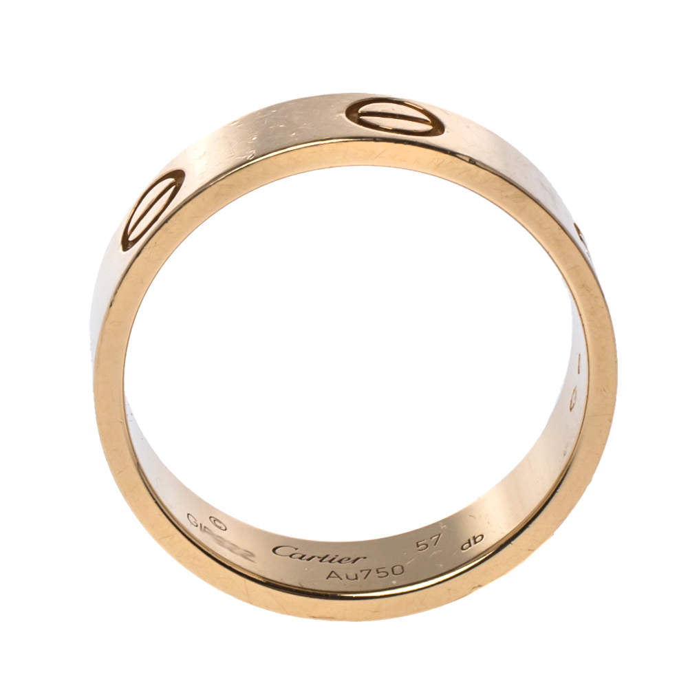 Original Cartier Love 18K Yellow Gold Band Ring Size 57