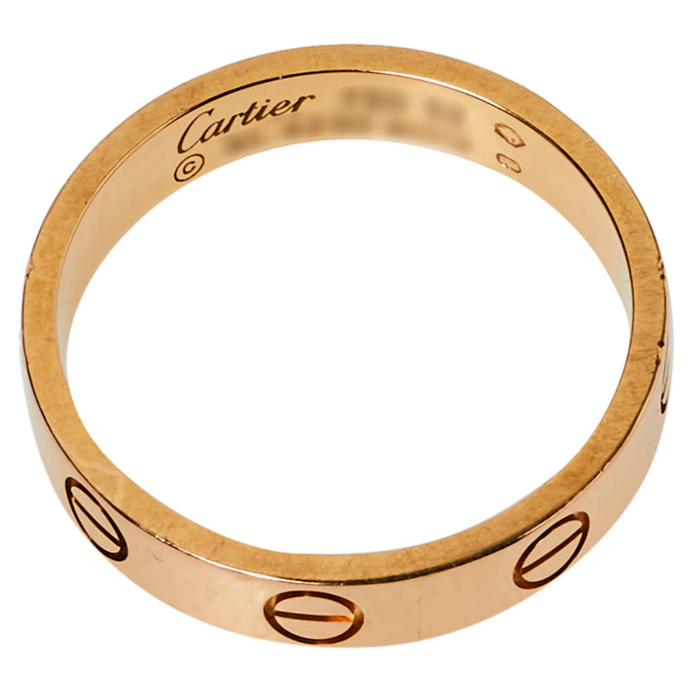 Original Cartier Love 18K Rose Gold Wedding Band Ring Size 52