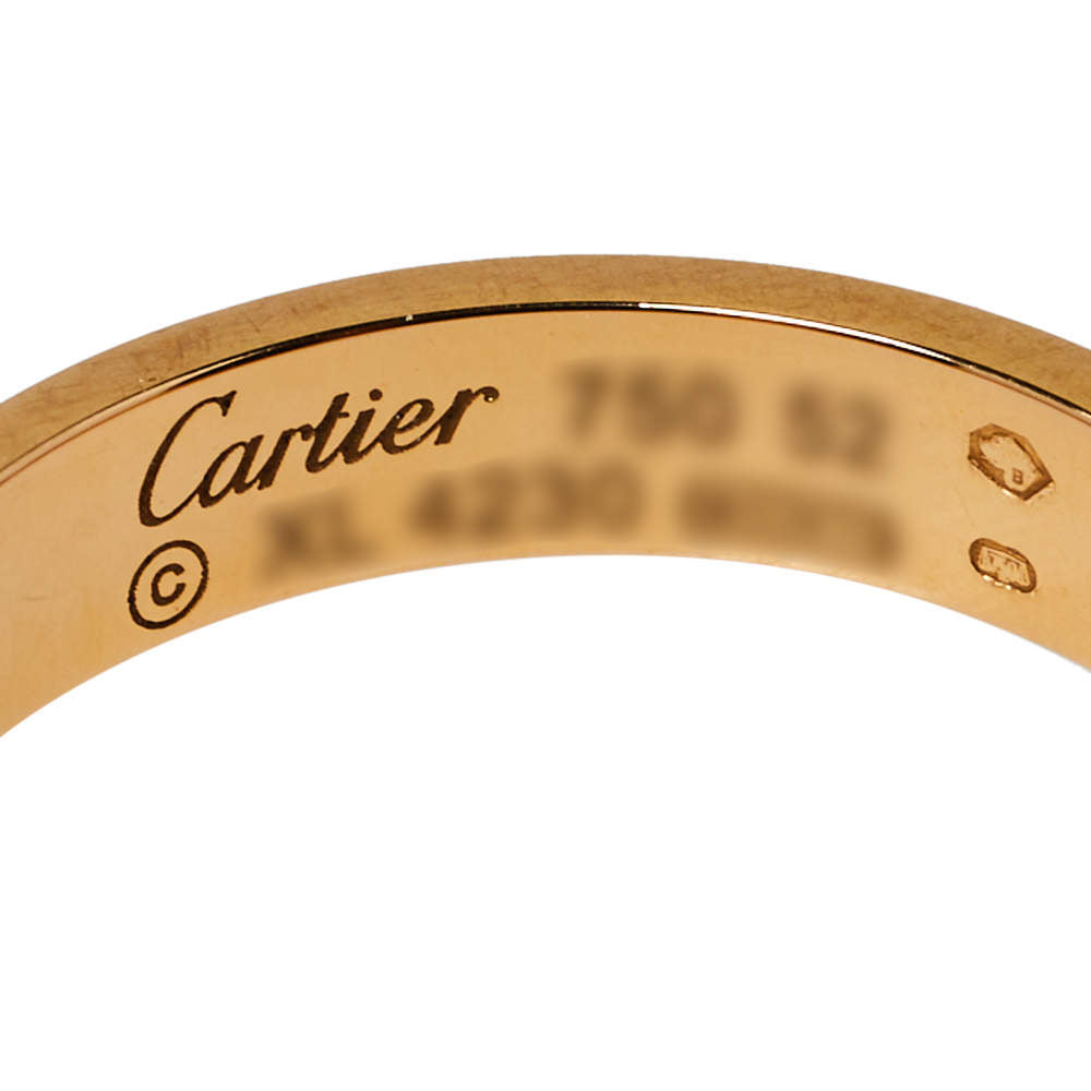 Original Cartier Love 18K Rose Gold Wedding Band Ring Size 52