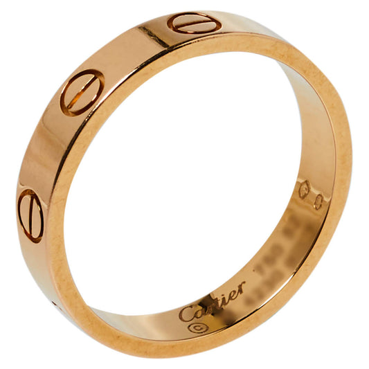 Original Cartier Love 18K Rose Gold Wedding Band Ring Size 52