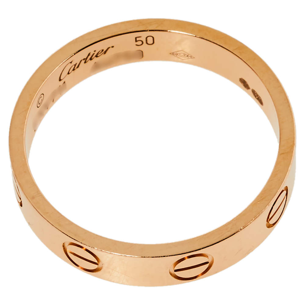 Original Cartier Love 18K Rose Gold Wedding Band Ring Size 50