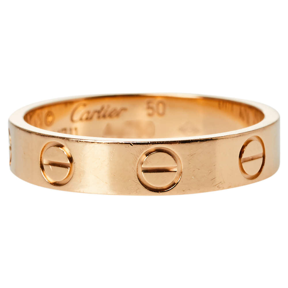 Original Cartier Love 18K Rose Gold Wedding Band Ring Size 50