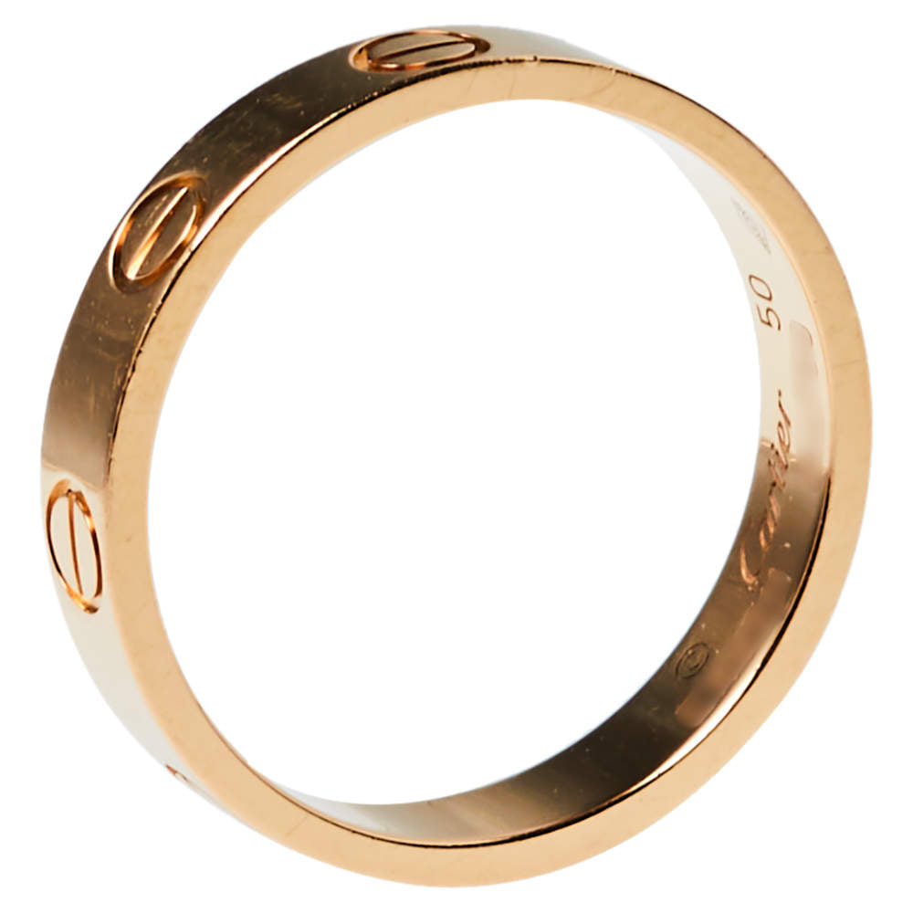 Original Cartier Love 18K Rose Gold Wedding Band Ring Size 50