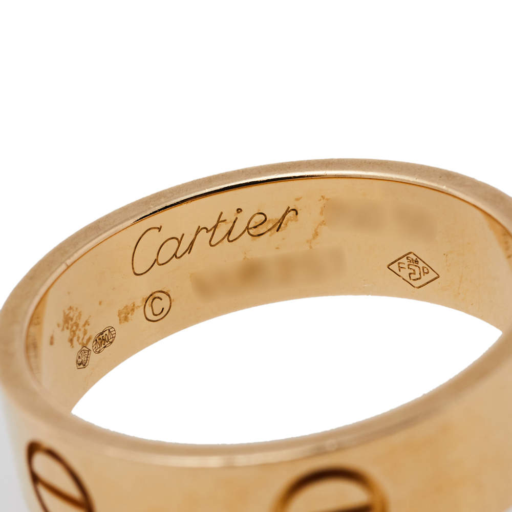 Original Cartier Love 18K Yellow Gold Ring Size 55