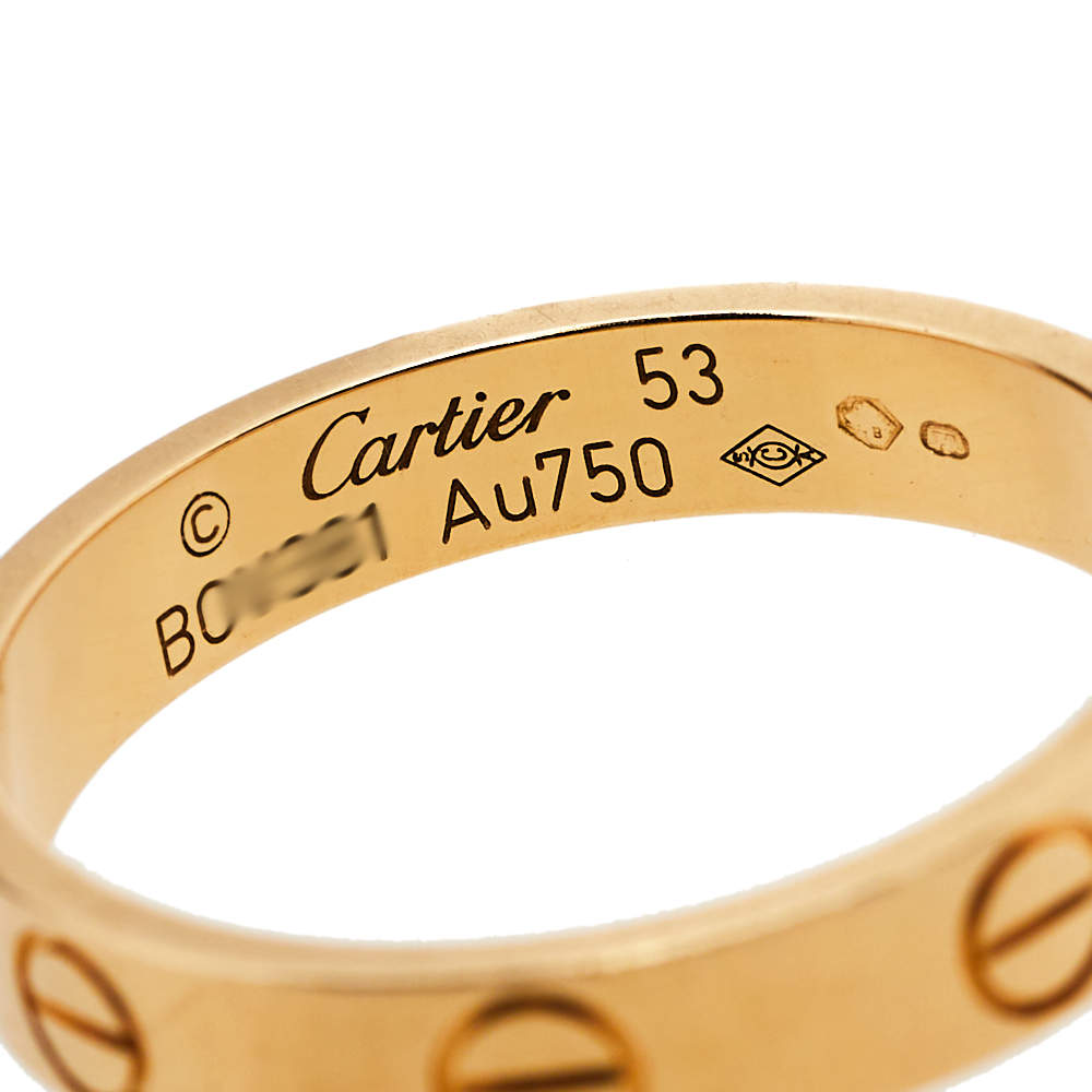 Original Cartier Love 18K Yellow Gold Wedding Band Ring Size 53