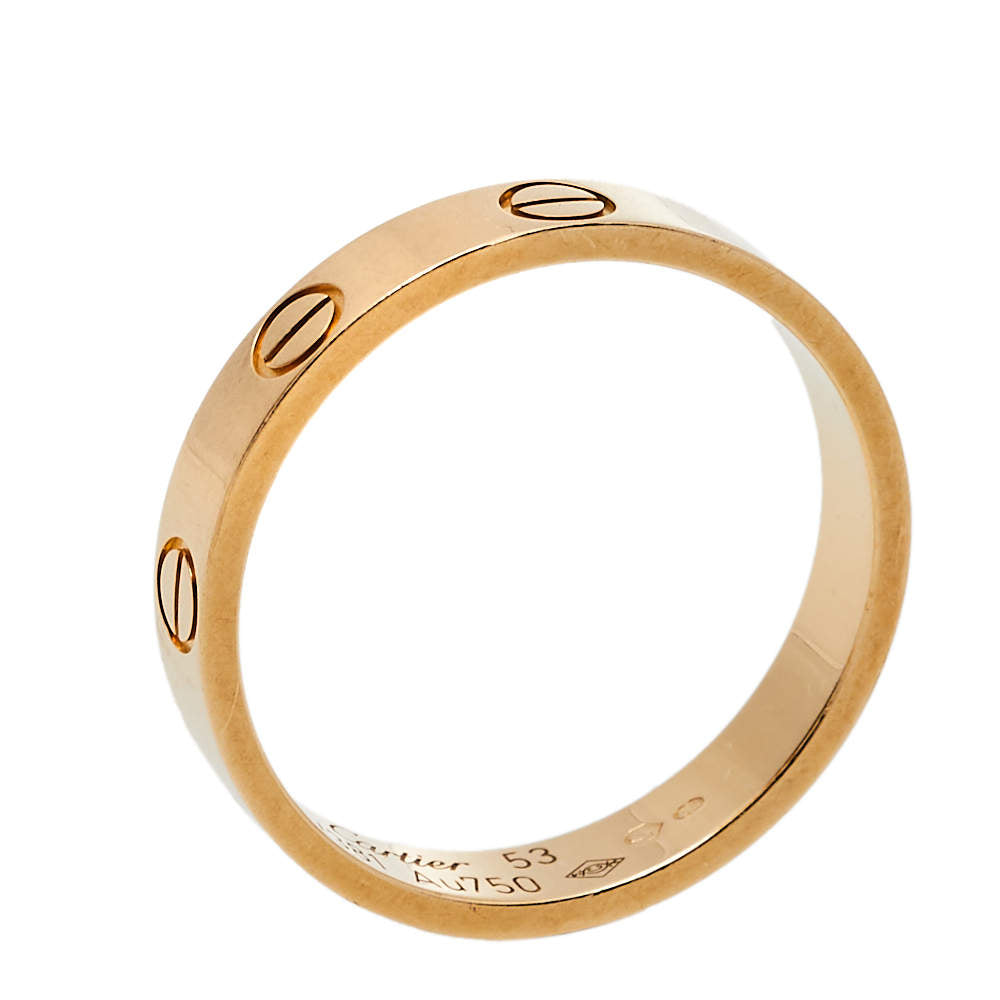 Original Cartier Love 18K Yellow Gold Wedding Band Ring Size 53