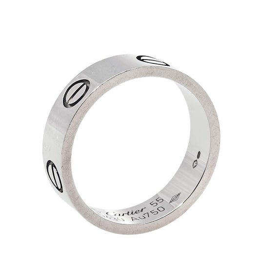 Original Cartier Love 18K White Gold Ring Size 55