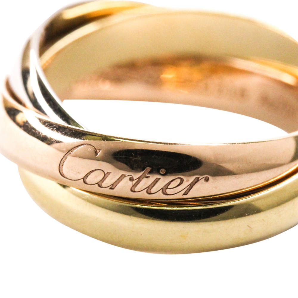 Original Cartier Trinity 18K Yellow Gold, Rose Gold, White Gold Ring Size EU 52