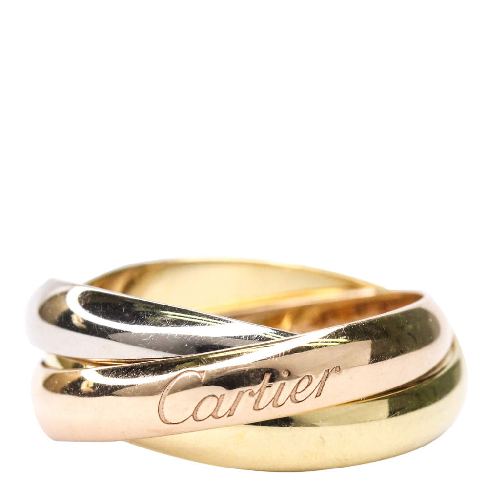 Original Cartier Trinity 18K Yellow Gold, Rose Gold, White Gold Ring Size EU 52