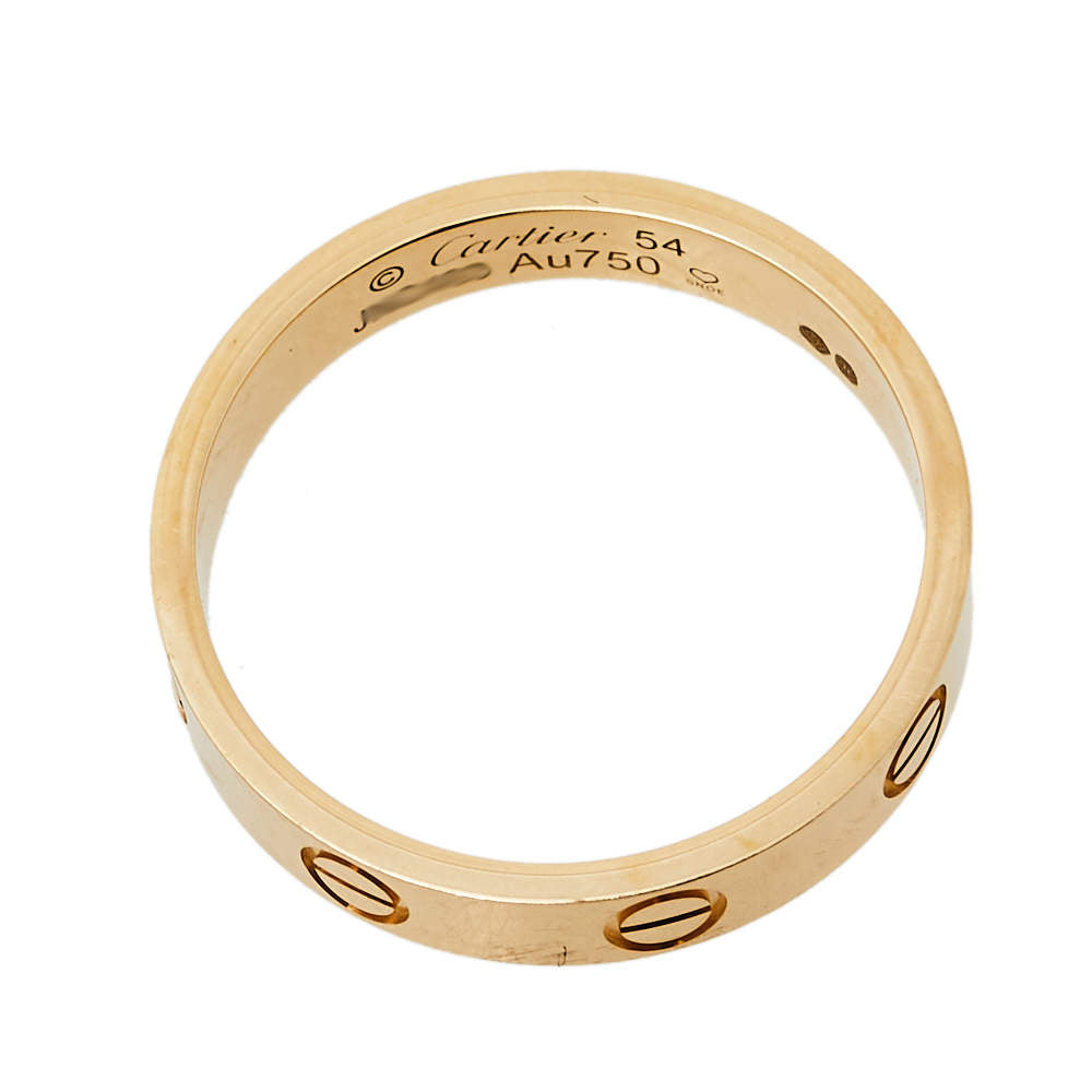 Original Cartier Love 18K Yellow Gold Wedding Band Ring Size 54