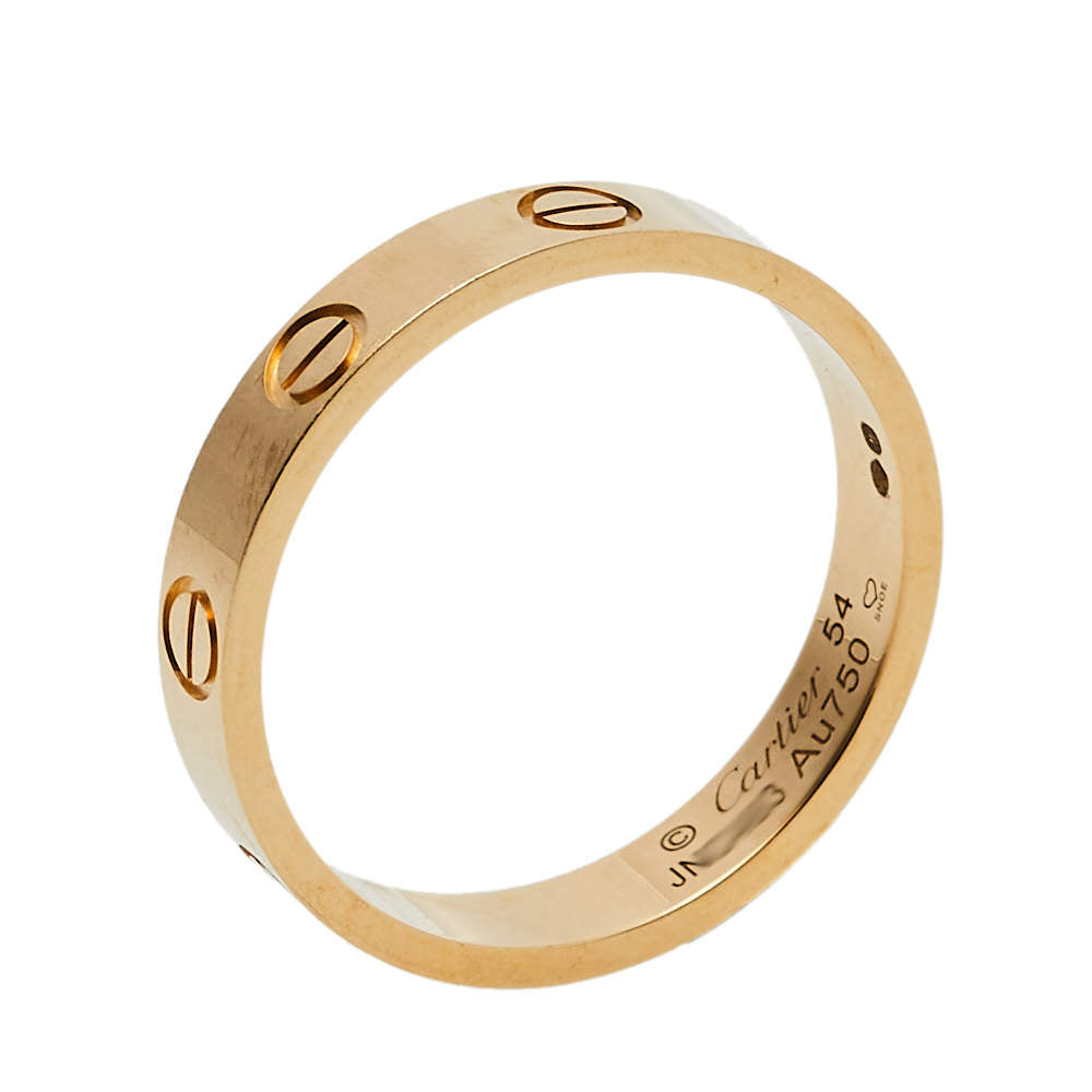 Original Cartier Love 18K Yellow Gold Wedding Band Ring Size 54