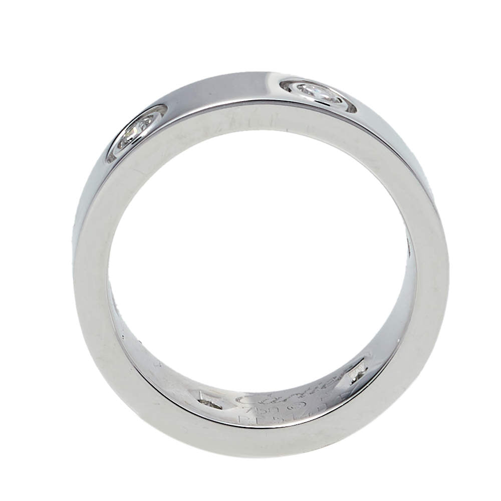 Original Cartier Love 6 Diamond 18K White Gold Ring Size 47