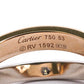 Original Cartier Love 6 Diamonds 18K White Gold 18K Rose Gold Ring Size EU 53