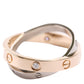 Original Cartier Love 6 Diamonds 18K White Gold 18K Rose Gold Ring Size EU 53