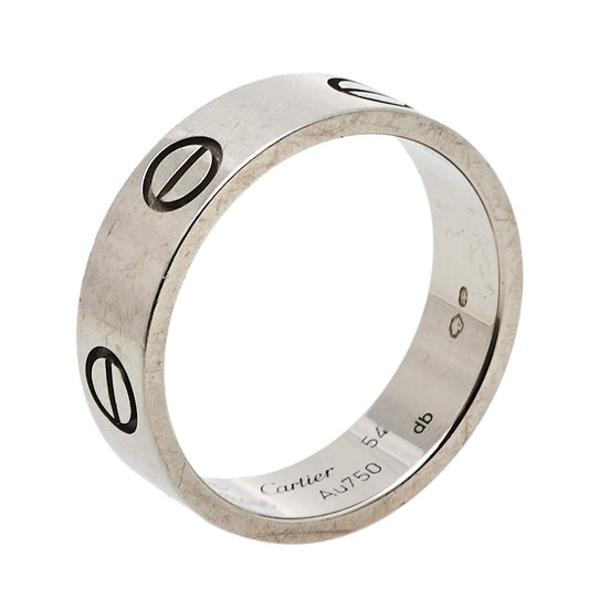 Original Cartier Love 18K White Gold Band Ring Size 54