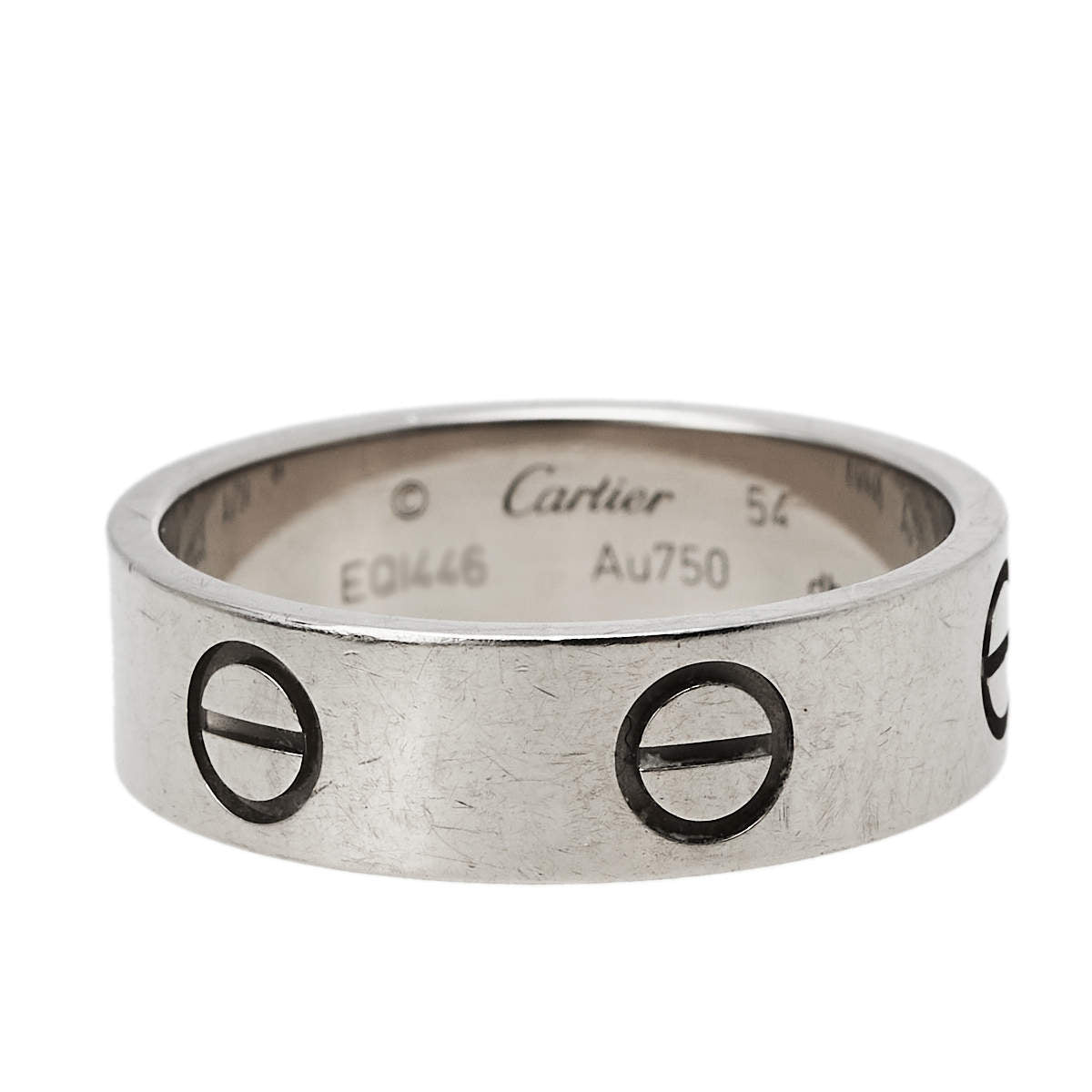 Original Cartier Love 18K White Gold Band Ring Size 54