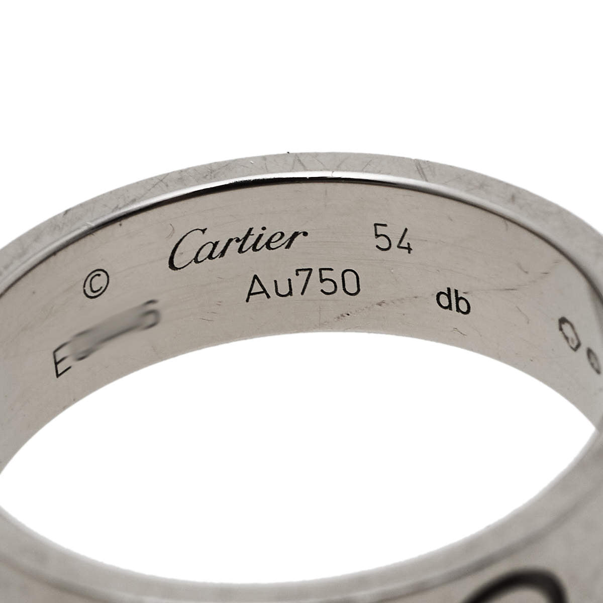 Original Cartier Love 18K White Gold Band Ring Size 54