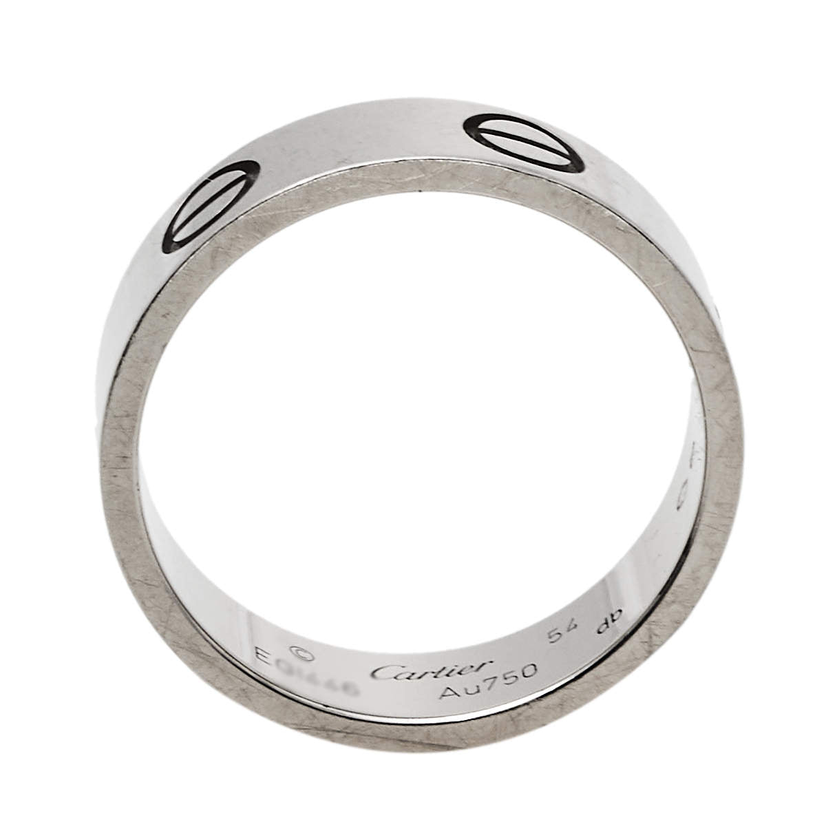 Original Cartier Love 18K White Gold Band Ring Size 54