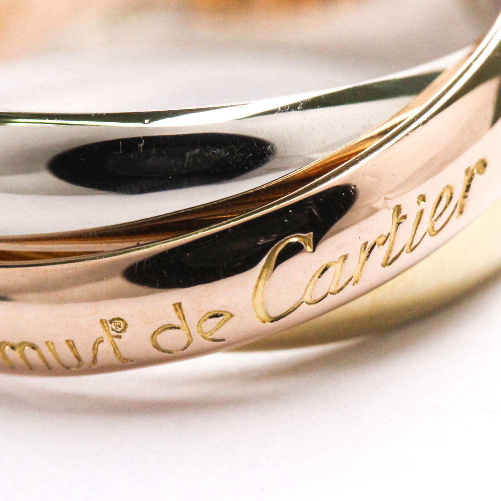 Original Cartier Trinity 18K Yellow, Rose, White Gold Ring Size EU 52