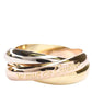 Original Cartier Trinity 18K Yellow, Rose, White Gold Ring Size EU 52