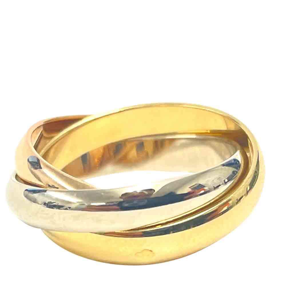 Original Cartier Les Must De Cartier Trinity 18K Yellow White Rose Gold Ring Size EU 52