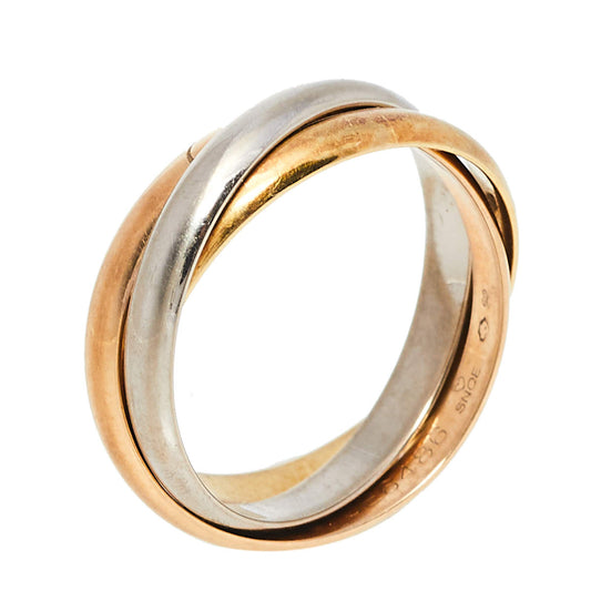 Original Cartier Trinity 18K Three Tone Gold Ring Size 53