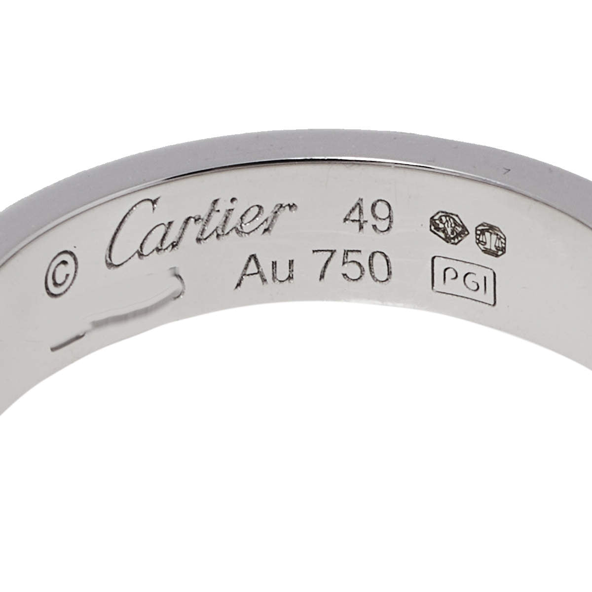 Original Cartier Love 18K White Gold Diamond Wedding Band Ring Size 49