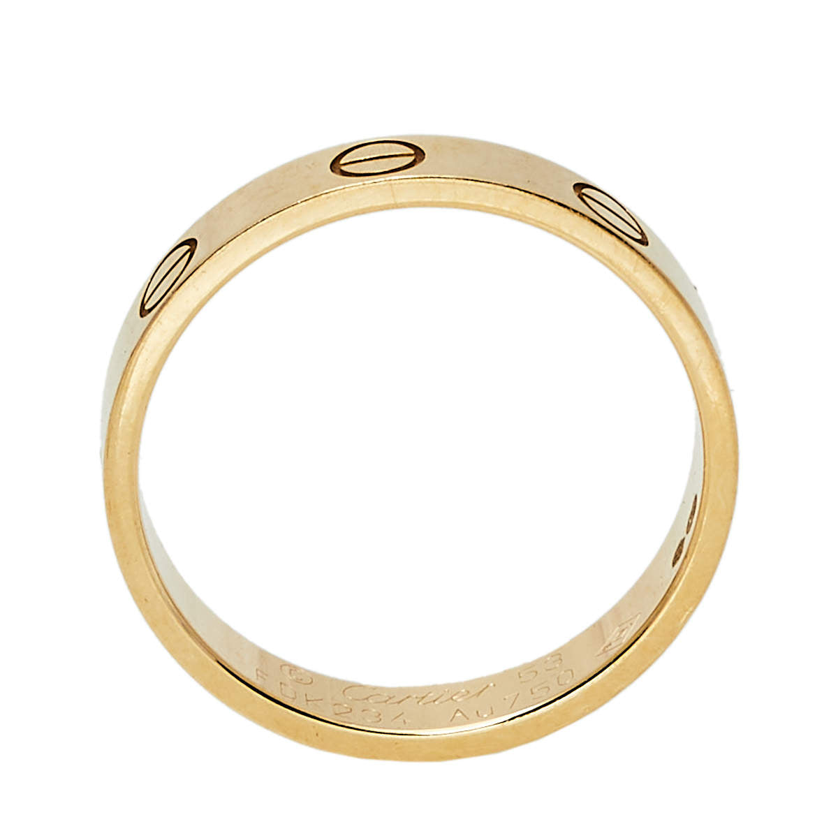 Original Cartier Love 18K Yellow Gold Wedding Band Ring Size 53