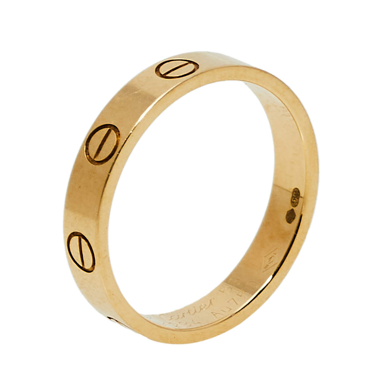 Original Cartier Love 18K Yellow Gold Wedding Band Ring Size 53