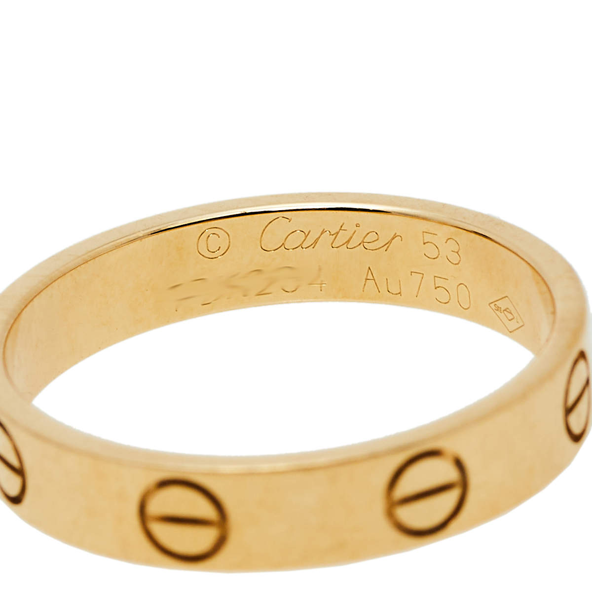 Original Cartier Love 18K Yellow Gold Wedding Band Ring Size 53