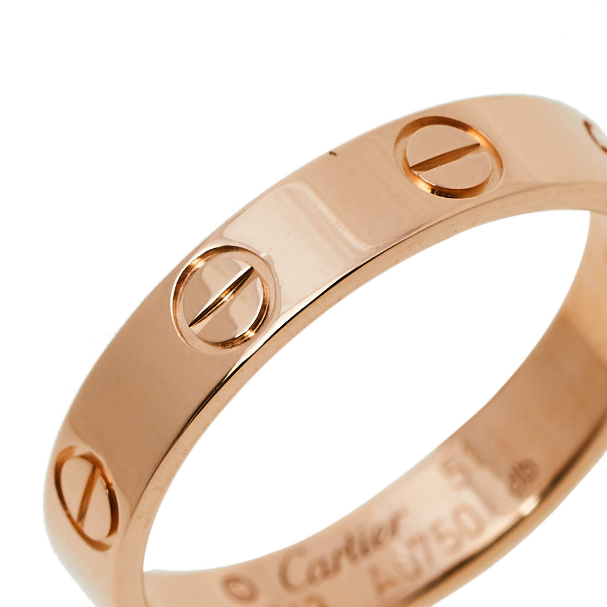 Original Cartier Love 18K Rose Gold Wedding Band Ring Size 51