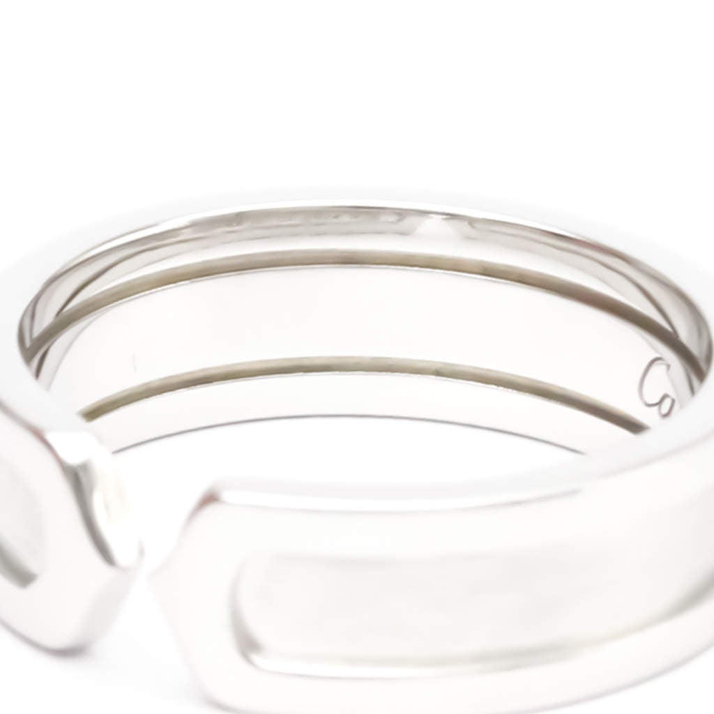 Original Cartier C De Cartier 18K White Gold Ring Size EU 58