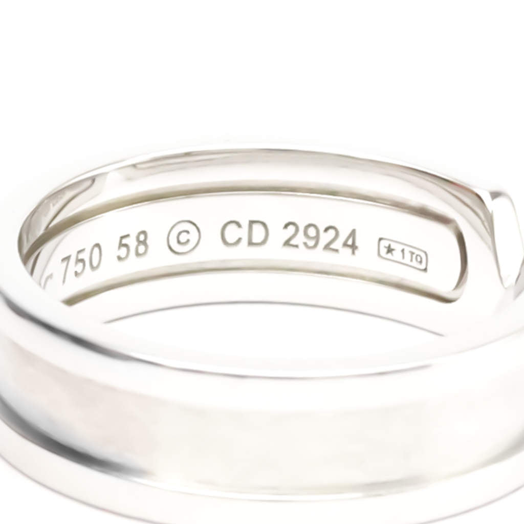 Original Cartier C De Cartier 18K White Gold Ring Size EU 58