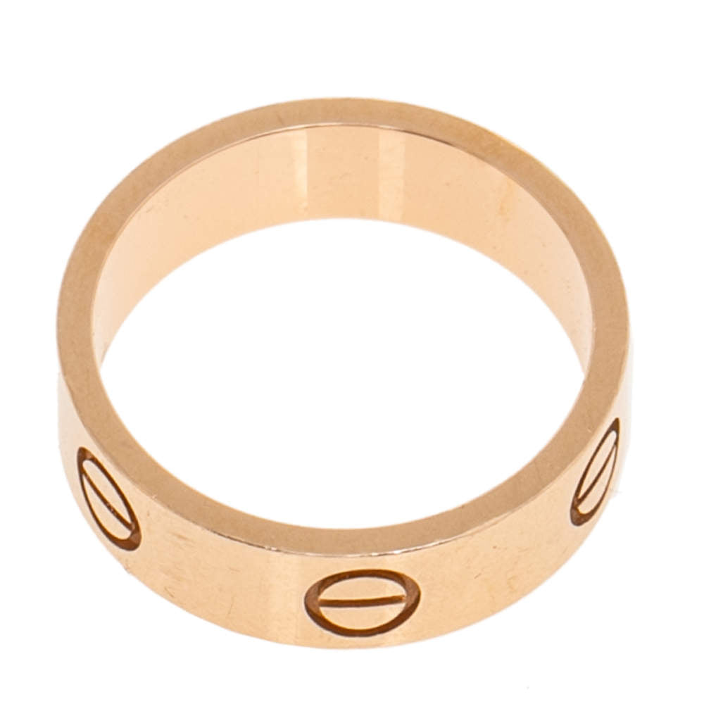 Original Cartier Love 18K Rose Gold Band Ring Size 53