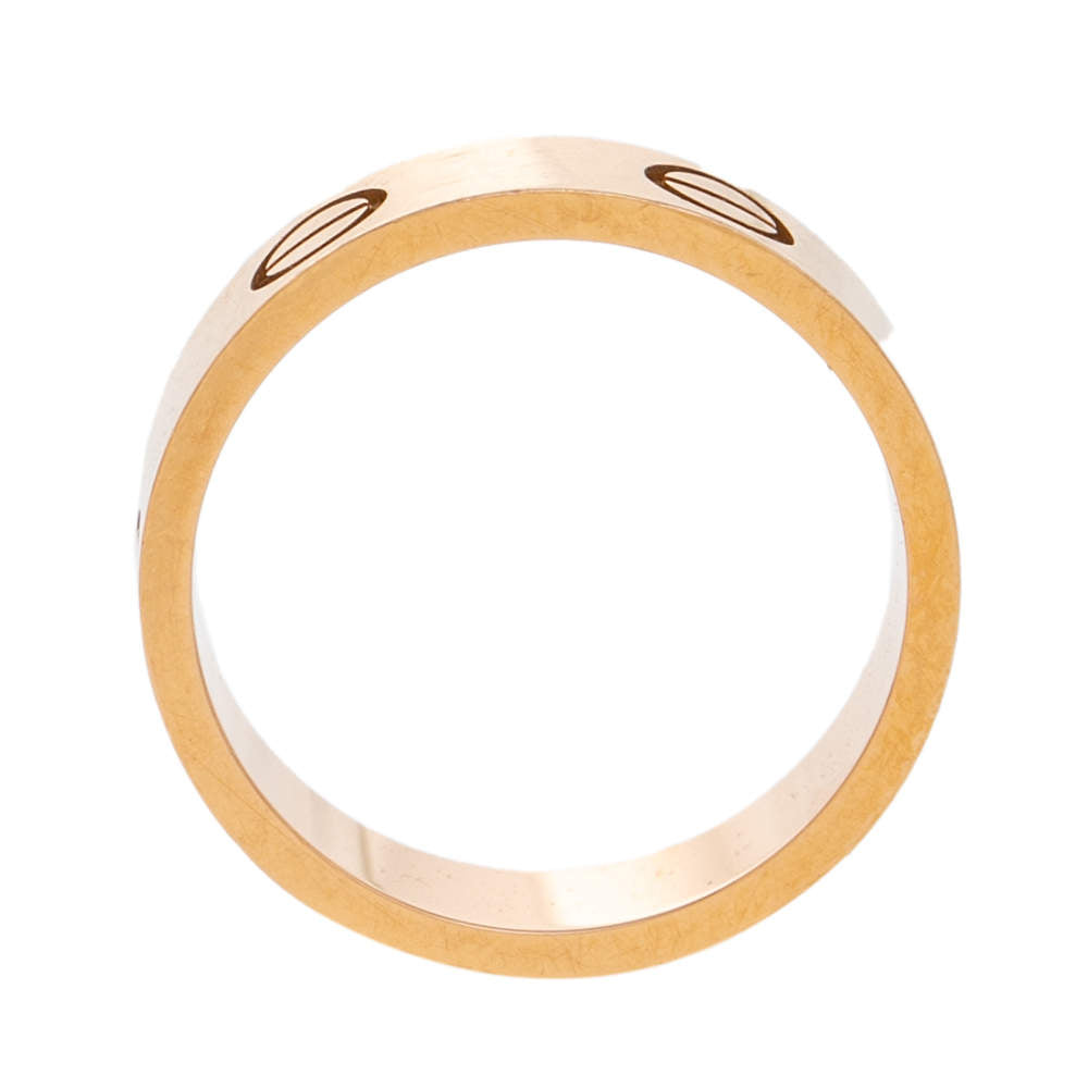 Original Cartier Love 18K Rose Gold Band Ring Size 53