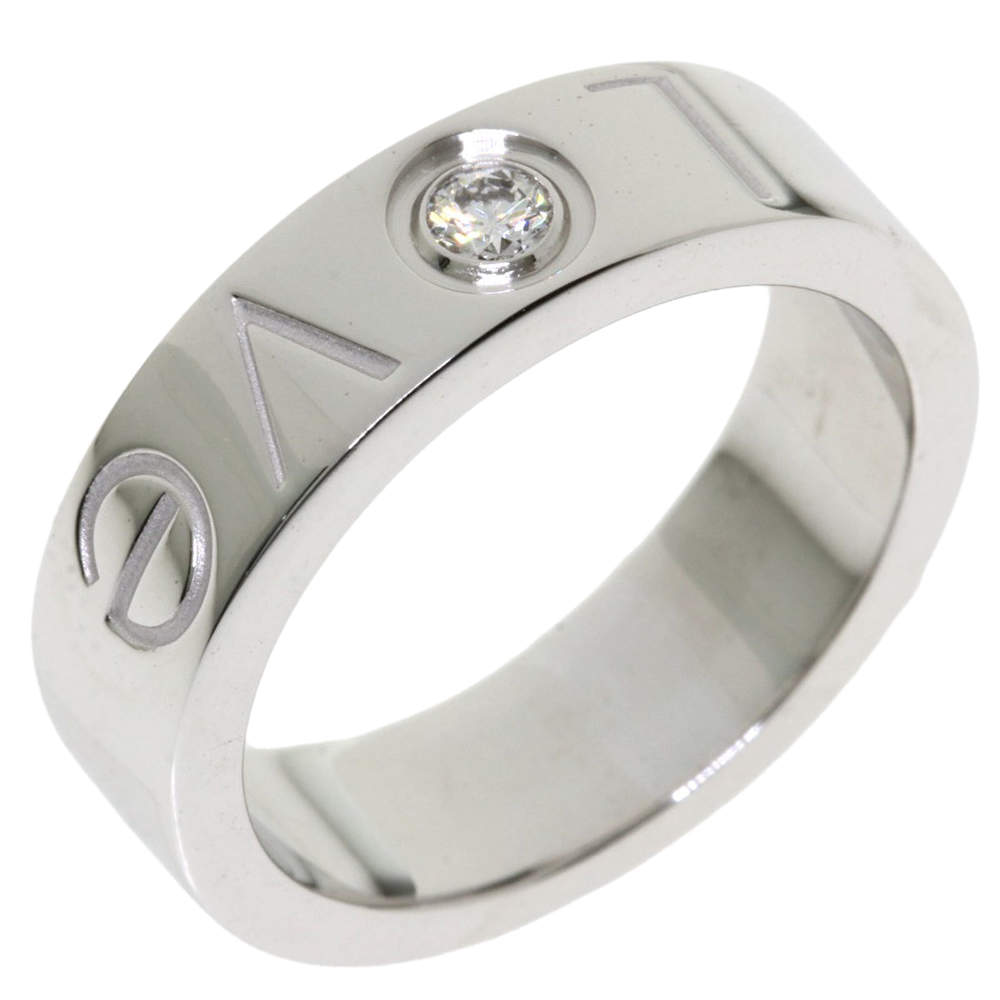 Original Cartier Love 18K White Gold, Diamond Ring Size EU 48