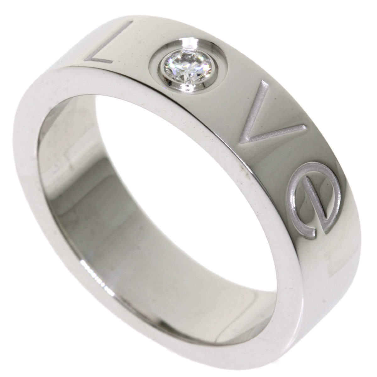 Original Cartier Love 18K White Gold, Diamond Ring Size EU 48