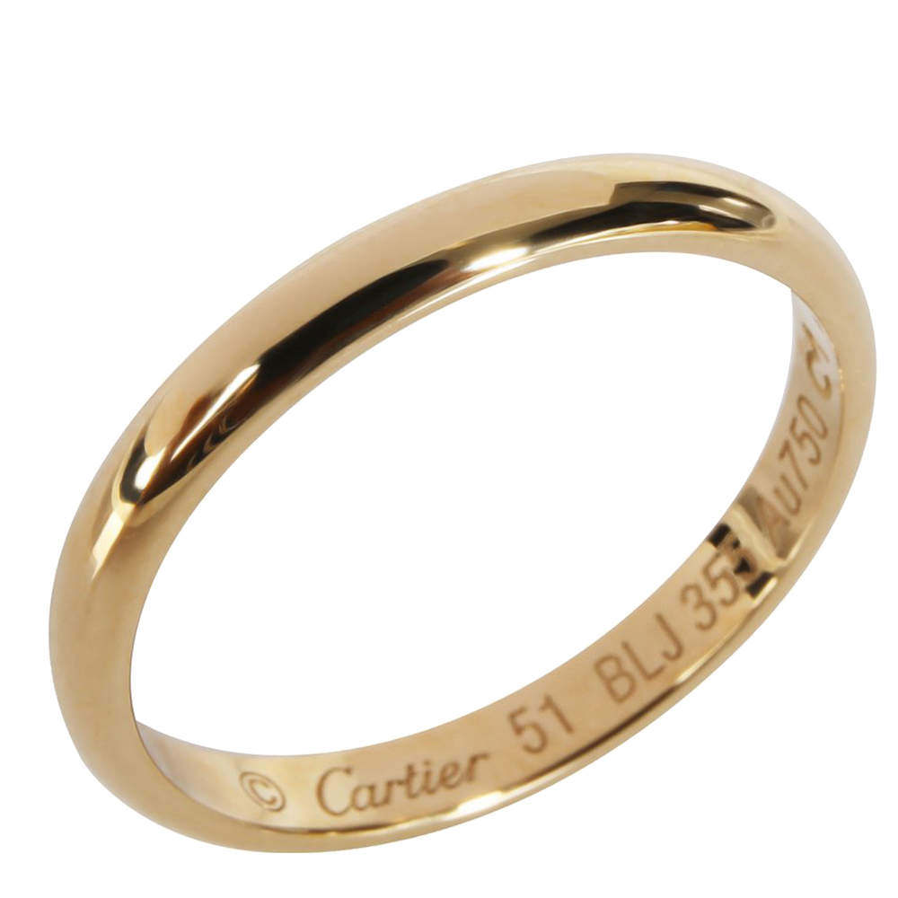 Original Cartier 1895 18K Yellow Gold Wedding Band Ring Size EU 51